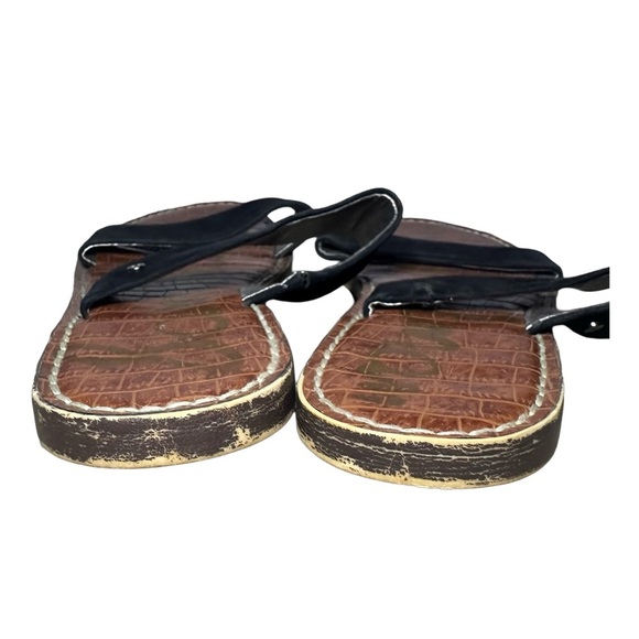 Sam Edelman Gala Slide Mule Black Suede Open Toe Two Strap Flat Slip On Sandals - Picture 9 of 9